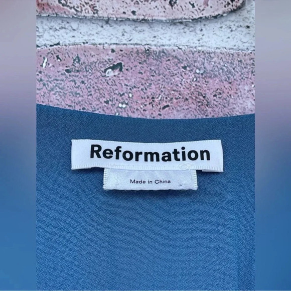 REFORMATION Alani Blue Polka-Dot Dress size 6 - Picture 7 of 13